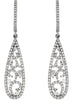 .90CT DIAMOND 14KT WHITE GOLD ELONGATED OPEN FILIGREE TEAR DROP HANGING EARRINGS