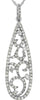 .52CT DIAMOND 14KT WHITE GOLD 3D ELONGATED TEAR DROP FILIGREE FLOATING PENDANT