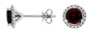 ESTATE 1.76CT DIAMOND & AAA RHODILITE 14KT WHITE GOLD HALO MARTINI STUD EARRINGS