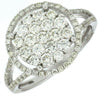 LARGE 1.08CT DIAMOND 14KT WHITE GOLD CLUSTER ROUND HALO FRIENDSHIP PROMISE RING
