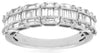 ESTATE .75CT DIAMOND 14KT WHITE GOLD ROUND & BAGUETTE SQUARE ANNIVERSARY RING