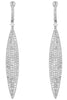ESTATE 2.65CT DIAMOND 14KT WHITE GOLD 3D CLUSTER LEAF TEAR DROP HANGING EARRINGS