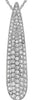 1.64CT DIAMOND 14KT WHITE GOLD ELONGATED CLASSIC PAVE TEAR DROP FLOATING PENDANT
