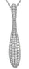 ESTATE 2.30CT DIAMOND 14KT WHITE GOLD 3D CLASSIC TEAR DROP LOVE FLOATING PENDANT