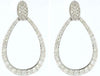 ESTATE .97CT DIAMOND 14KT WHITE GOLD 3D CLASSIC OPEN TEAR DROP HANGING EARRINGS