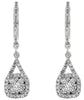 .95CT DIAMOND 14KT WHITE GOLD 3D CLUSTER SQUARE ETOILE HUGGIE HANGING EARRINGS
