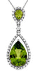 ESTATE 2.45CT DIAMOND & AAA PERIDOT 14KT WHITE GOLD PEAR SHAPE TEAR DROP PENDANT