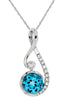 ESTATE .83CT DIAMOND & AAA BLUE TOPAZ 14KT WHITE GOLD INFINITY FLOATING PENDANT