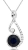 1.18CT DIAMOND & AAA SAPPHIRE 14K WHITE GOLD LOVE KNOT INFINITY FLOATING PENDANT