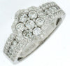 ESTATE .96CT DIAMOND 14KT WHITE GOLD CLUSTER FLOWER CLASSIC FRIENDSHIP LOVE RING