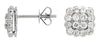 ESTATE 0.70CT DIAMOND 14KT WHITE GOLD 3D SEMI BEZEL FLOWER SQUARE STUD EARRINGS