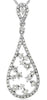 ESTATE .55CT DIAMOND 14K WHITE GOLD 3D CLASSIC TEAR DROP FLOWER FLOATING PENDANT