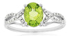 1.39CT DIAMOND & AAA PERIDOT 14KT WHITE GOLD 3D OVAL & ROUND INFINITY LOVE RING
