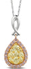 .59CT PINK & FANCY YELLOW DIAMOND 14KT TRI COLOR GOLD CLUSTER INFINITY PENDANT