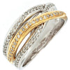 ESTATE WIDE .35CT DIAMOND 14K 2 TONE GOLD CLASSIC CRISS CROSS INFINITY LOVE RING
