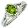 ESTATE .99CT DIAMOND & AAA PERIDOT 14KT WHITE GOLD CLASSIC OVAL & ROUND FUN RING