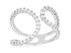 ESTATE WIDE .90CT DIAMOND 14KT WHITE GOLD 3D CRISS CROSS TENSION FUN LOVE RING