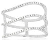 ESTATE WIDE .30CT DIAMOND 14KT WHITE GOLD 3D MULTI ROW MULTI WAVE FUN RING