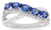 .88CT DIAMOND & AAA TANZANITE 14KT WHITE GOLD 3D OVAL CRISS CROSS INFINITY RING