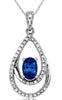.67CT DIAMOND & AAA TANZANITE 14KT WHITE GOLD 3D OVAL TEAR DROP FLOATING PENDANT
