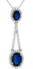 2.52CT DIAMOND & AAA SAPPHIRE 14KT WHITE GOLD OVAL TEAR DROP FLOATING PENDANT