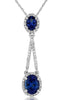 2.12CT DIAMOND & AAA TANZANITE 14KT WHITE GOLD 3D OVAL & ROUND LARIAT PENDANT
