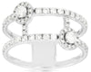 ESTATE WIDE .73CT DIAMOND 14KT WHITE GOLD 3D CLASSIC LOVE KNOT FUN DOUBLE RING