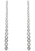 ESTATE LONG 1CT DIAMOND 14K WHITE GOLD ETOILE BEZEL JOURNEY BAR HANGING EARRINGS