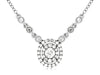 ESTATE .54CT DIAMOND 14KT WHITE GOLD 3D CLUSTER OVAL BY THE YARD LOVE NECKLACE