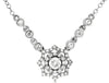 ESTATE .48CT DIAMOND 14KT WHITE GOLD FLOWER SNOWFLAKE BY THE YARD LOVE NECKLACE