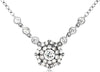 ESTATE .41CT DIAMOND 14KT WHITE GOLD 3D CLUSTER FLOWER BY THE YARD LOVE NECKLACE