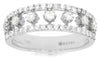 ESTATE .58CT DIAMOND 14KT WHITE GOLD 3D CLASSIC 7 STONE 3 ROW ANNIVERSARY RING