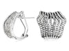 1.22CT DIAMOND 14KT WHITE GOLD 3D MULTI ROW MULTI WAVE CLIP ON HANGING EARRINGS