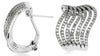 ESTATE WIDE .98CT DIAMOND 14KT WHITE GOLD 3D MULTI WAVE CLIP ON HANGING EARRINGS
