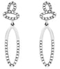 ESTATE .43CT DIAMOND 14KT WHITE GOLD 3D OVAL FUNKY HANGING EARRINGS