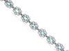 3.82CT DIAMOND & AQUAMARINE 14KT WHITE GOLD OVAL & ROUND FILIGREE LOVE BRACELET