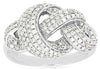 ESTATE WIDE .60CT DIAMOND 14K WHITE GOLD 3D CLASSIC MULTI ROW LOVE KNOT FUN RING