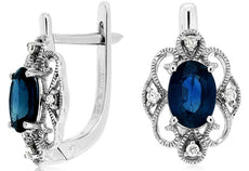 ESTATE .50CT DIAMOND 14KT WHITE GOLD 3D CLASSIC TEAR DROP HANGING EARRINGS