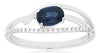 .73CT DIAMOND & AAA SAPPHIRE 14KT WHITE GOLD OVAL & ROUND CRISS CROSS LOVE RING