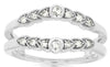WIDE .19CT DIAMOND 14KT WHITE GOLD 3D FILIGREE MILGRAIN INSERT ANNIVERSARY RING