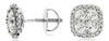 ESTATE 1.0CT DIAMOND 14KT WHITE GOLD CLASSIC CLUSTER SQUARE SCREWBACK EARRINGS