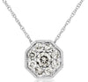 .33CT DIAMOND 14KT WHITE GOLD CLASSIC CLUSTER INVISIBLE OCTAGON FLOATING PENDANT