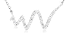 ESTATE .15CT DIAMOND 14KT WHITE GOLD 3D SIGNATURE CLASSIC SNAKE FUN NECKLACE