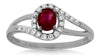 .58CT DIAMOND & AAA RUBY 14KT WHITE GOLD 3D OVAL & ROUND LOVE KNOT FUN RING