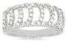 ESTATE WIDE .50CT DIAMOND 14KT WHITE GOLD 3D MULTI ROW CRESCENT MOON LUCKY RING