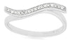 ESTATE .07CT DIAMOND 14KT WHITE GOLD 3D CLASSIC BAR WAVE FUN RING