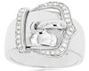 ESTATE .19CT DIAMOND 14KT WHITE GOLD CLASSIC FUN BELT LOVE RING