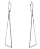 ESTATE .31CT DIAMOND 14KT WHITE GOLD 3D ELONGATED TRIANGULAR HANGING EARRINGS