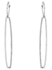 .33CT DIAMOND 14KT WHITE GOLD 3D ELONGATED OVAL SQUARE HUGGIE HANGING EARRINGS