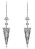 ESTATE .66CT DIAMOND 14KT WHITE GOLD 3D TRINAGULAR LEVERBACK HANGING EARRINGS